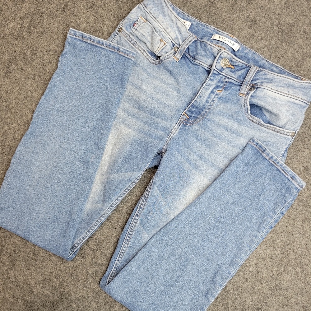 Vigoss Jeans Womens 28 Blue Distressed Slim Fit Thompson Tomboy Y2K Casual Date